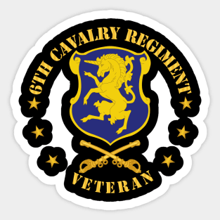 6th Cavalry Regiment Veteran w Cav Branch Sticker